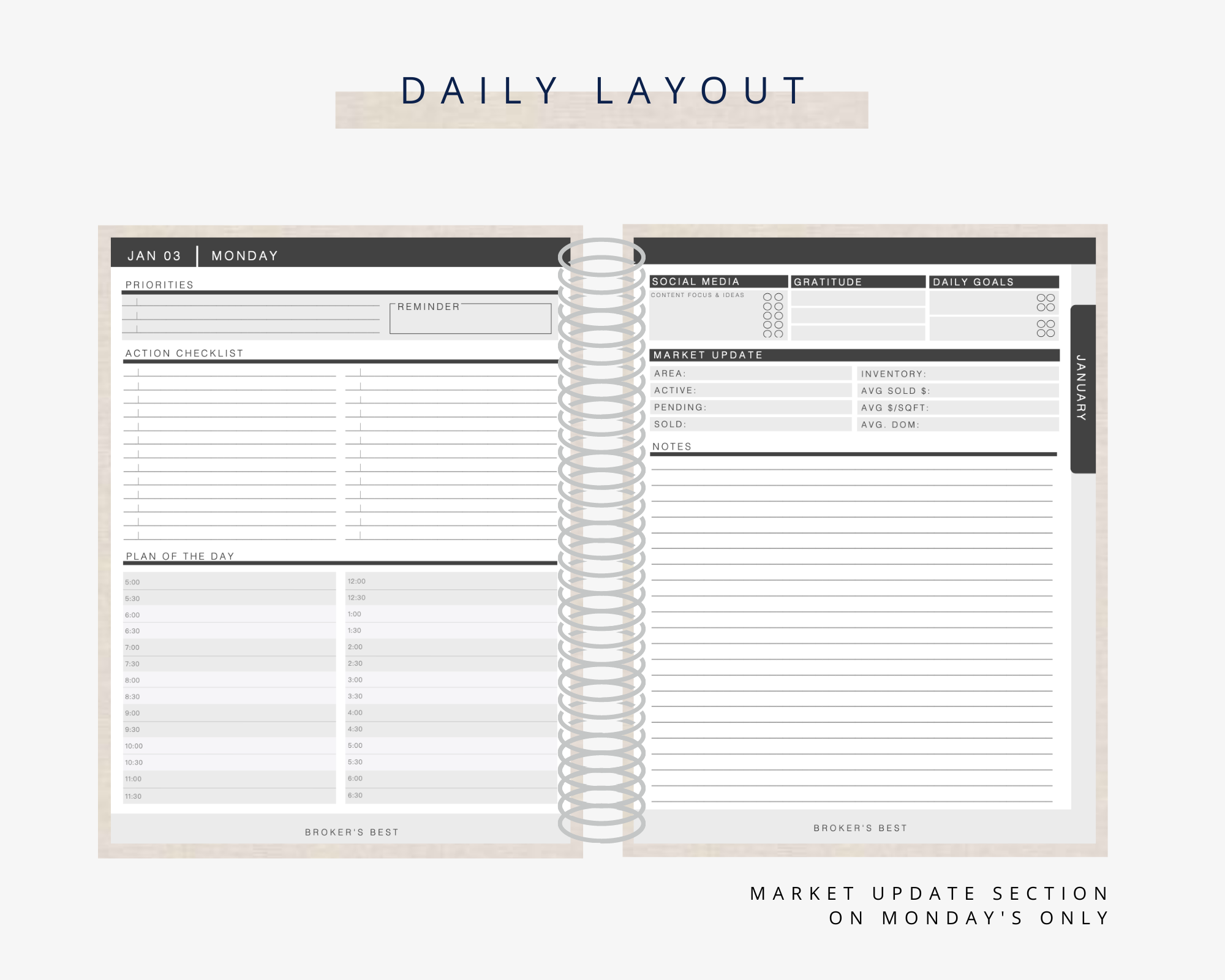 Daily Planner + Page Marker Bundle