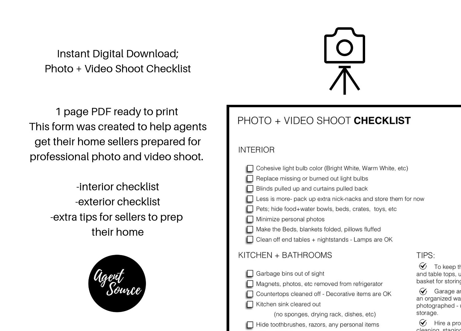 Photo + Video Shoot Checklist